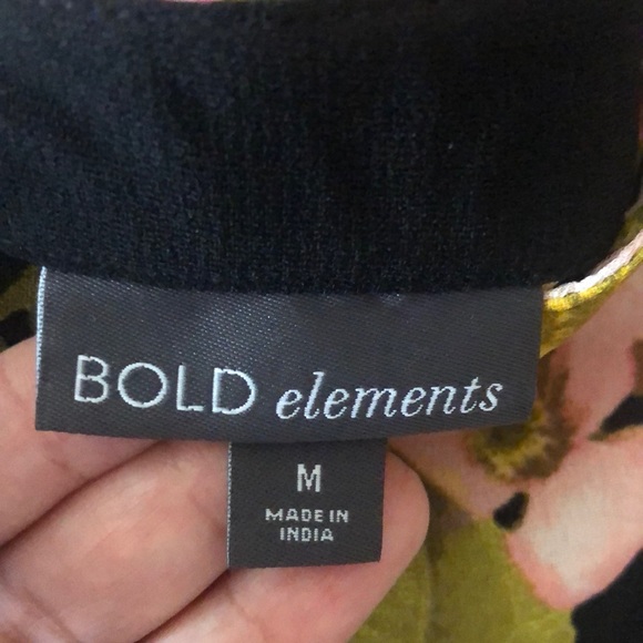 Bold Elements Black Floral Skirt with Side Tie NWT - Picture 5 of 6